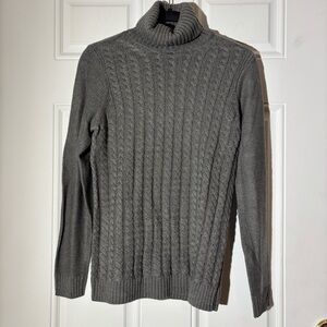 ❤️2/$15 or 3/$21❤️NWT Croft & Barrow Dark Grey Cable Knit Turtleneck, Size XS